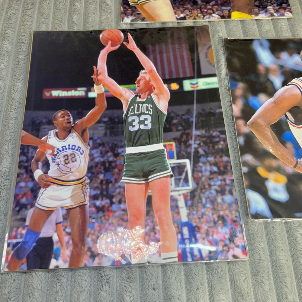 NBA LOT OF 3 sealed pictures Boards Kobe Bryant Larry Bird and Magic Johnson 90s